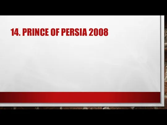 14. PRINCE OF PERSIA 2008
