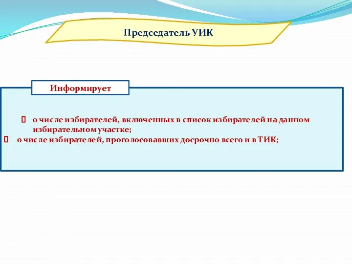 о числе избирателей, включенных в список избирателей на данном избирательном участке;