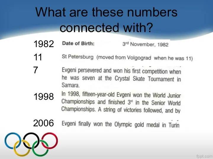 What are these numbers connected with? 1982 11 7 1998 2006