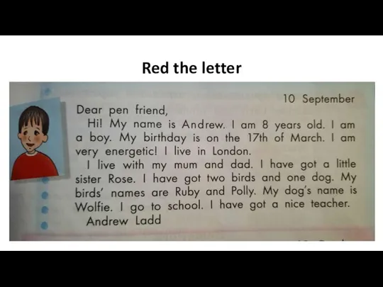 Red the letter