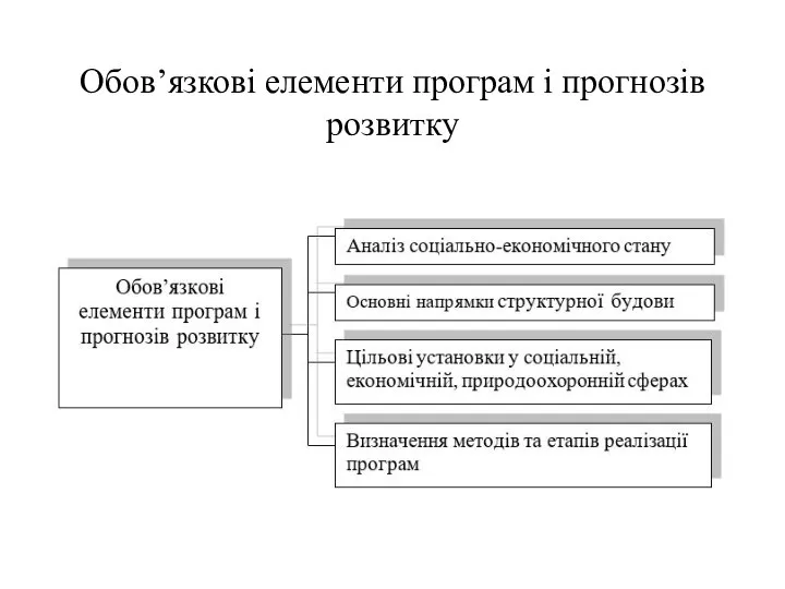 Обов’язкові елементи програм і прогнозів розвитку