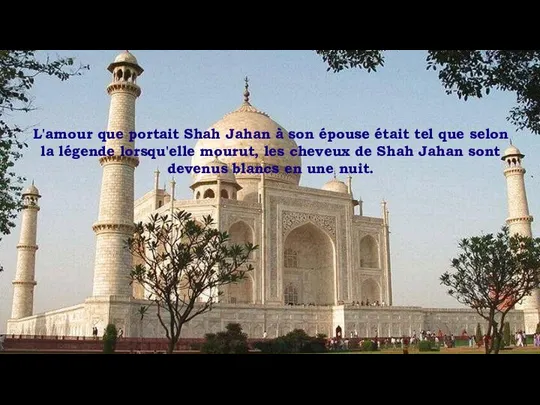 L'amour que portait Shah Jahan à son épouse était tel que
