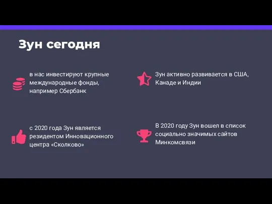 Зун сегодня в нас инвестируют крупные международные фонды, например Сбербанк с