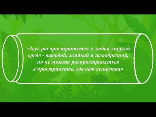 «Звук распространяется в любой упругой среде - твердой, жидкой и газообразной,