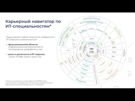 Карьерный навигатор по ИТ-специальностям* *патент на промышленный образец №121002, дата регистрации