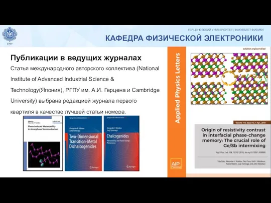 Публикации в ведущих журналах Статья международного авторского коллектива (National Institute of