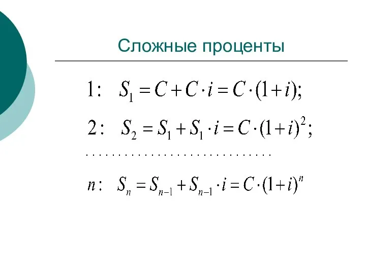 Сложные проценты . . . . . . . . .