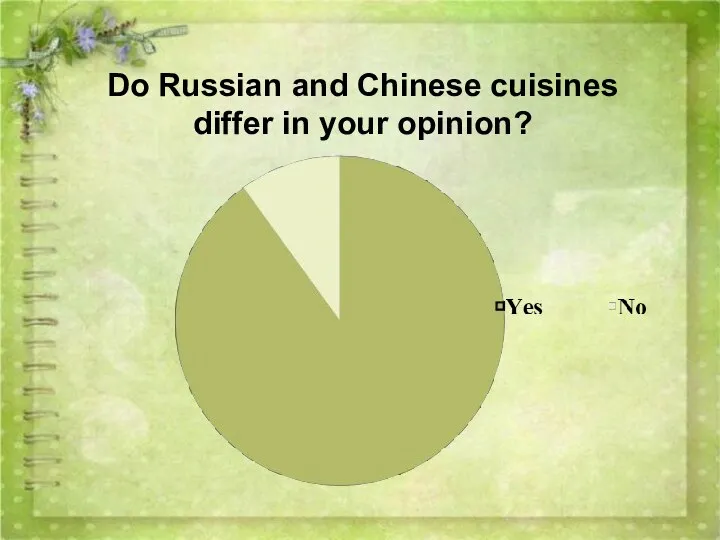 Do Russian and Chinese cuisines differ in your opinion?