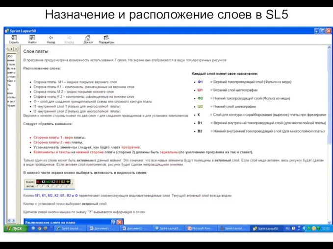 Назначение и расположение слоев в SL5