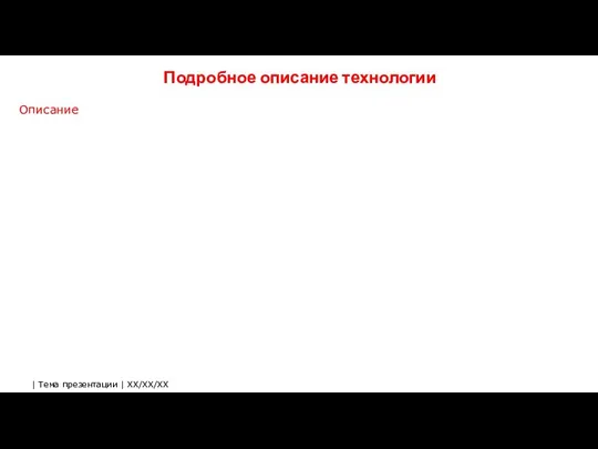 Подробное описание технологии Описание | Тема презентации | XX/ХХ/ХХ