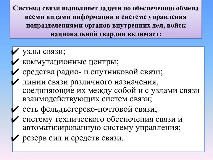 Система связи выполняет задачи по обеспечению обмена всеми видами информации в