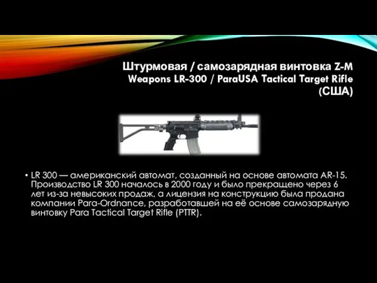 Штурмовая / самозарядная винтовка Z-M Weapons LR-300 / ParaUSA Tactical Target