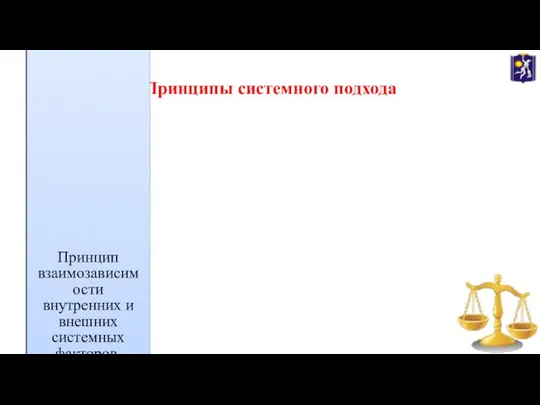 Принципы системного подхода Целостность. Отражает специфику системных свойств, а также зависимость