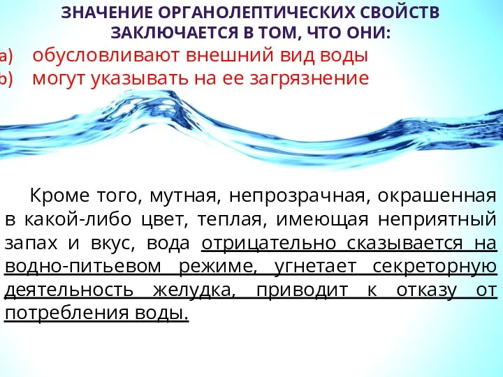 ЗНАЧЕНИЕ ОРГАНОЛЕПТИЧЕСКИХ СВОЙСТВ ЗАКЛЮЧАЕТСЯ В ТОМ, ЧТО ОНИ: обусловливают внешний вид