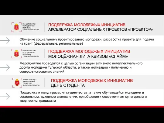 Обучение социальному проектированию молодежи, разработка проекта для подачи на грант (федеральные,