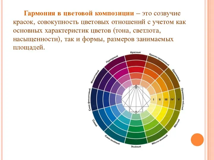 Гармония в цветовой композиции – это созвучие красок, совокупность цветовых отношений