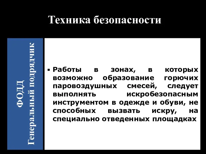 Работы в зонах, в которых возможно образование горючих паровоздушных смесей, следует