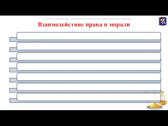 Взаимодействие права и морали УО «БЕЛОРУССКИЙ ТОРГОВО-ЭКОНОМИЧЕСКИЙ УНИВЕРСИТЕТ ПОТРЕБИТЕЛЬСКОЙ КООПЕРАЦИИ»