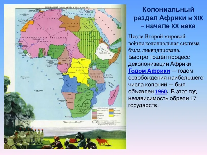 Колониальный раздел Африки в XIX – начале XX века После Второй