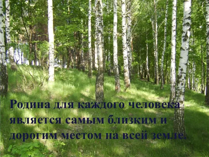 Родина для каждого человека является самым близким и дорогим местом на всей земле.