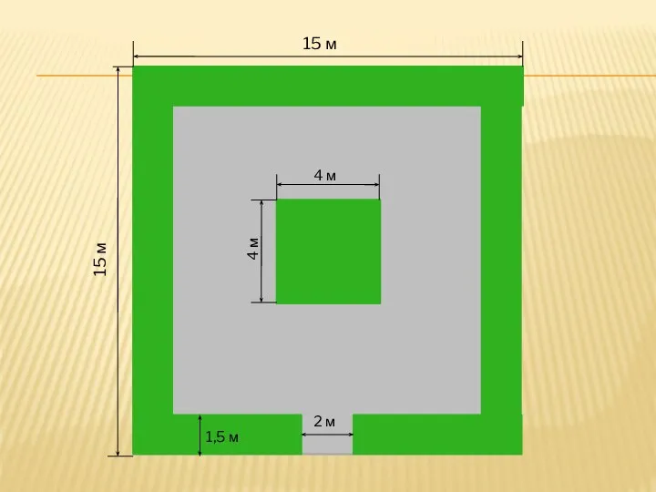 15 м 15 м 1,5 м 2 м 4 м 4 м