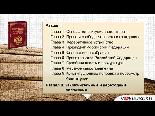 Раздел I Глава 1. Основы конституционного строя Глава 2. Права и