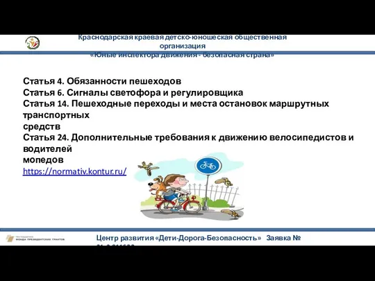 Краснодарская краевая детско-юношеская общественная организация «Юные инспектора движения - безопасная страна»