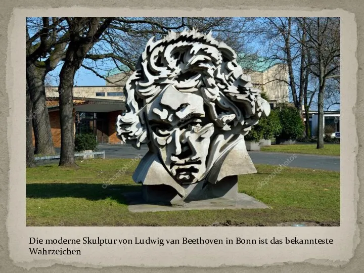 Die moderne Skulptur von Ludwig van Beethoven in Bonn ist das bekannteste Wahrzeichen