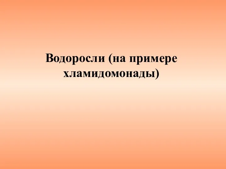 Водоросли (на примере хламидомонады)