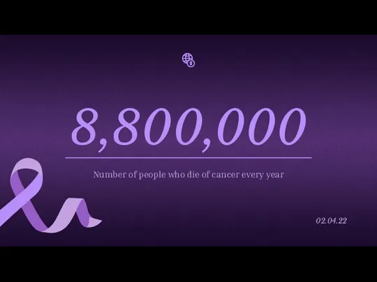 8,800,000 Number of people who die of cancer every year 02.04.22