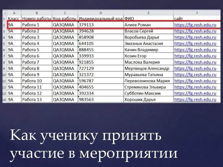Как ученику принять участие в мероприятии