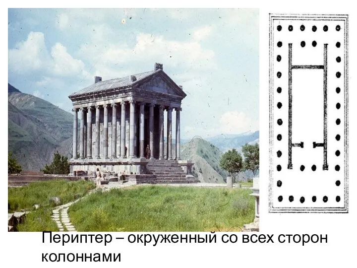 Периптер – окруженный со всех сторон колоннами