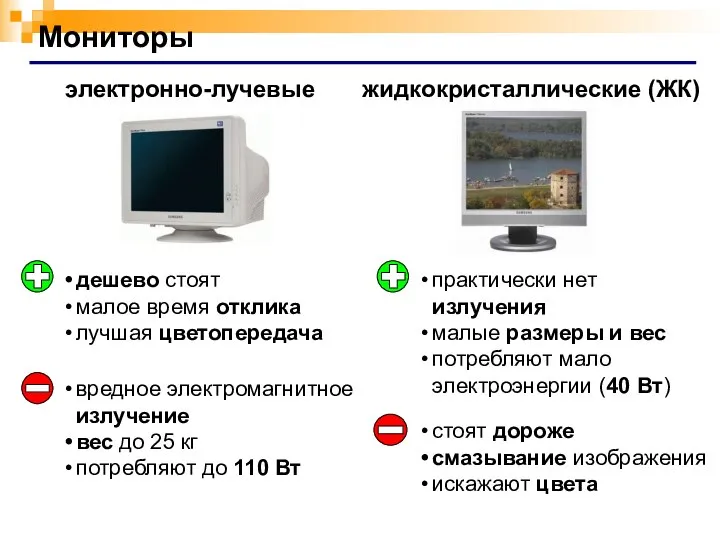 Мониторы дешево стоят малое время отклика лучшая цветопередача практически нет излучения