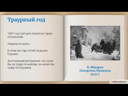 В. Фёдоров Похороны Пушкина 1937 г. Траурный год 1837 год стал