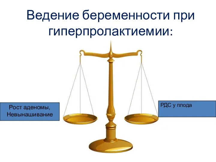 Ведение беременности при гиперпролактиемии: Рост аденомы, Невынашивание РДС у плода