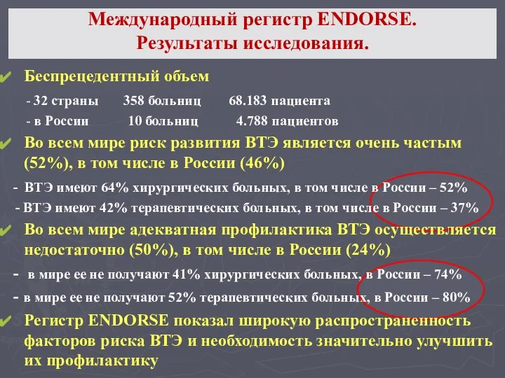 Беспрецедентный объем - 32 страны 358 больниц 68.183 пациента - в