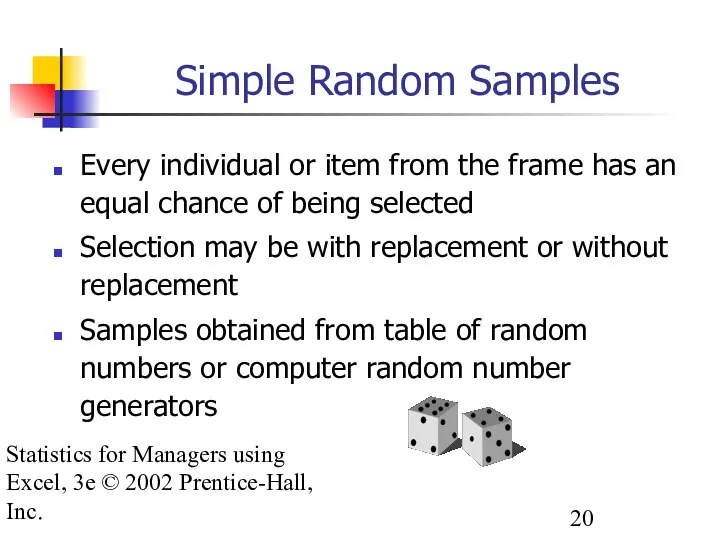 Statistics for Managers using Excel, 3e © 2002 Prentice-Hall, Inc. Simple