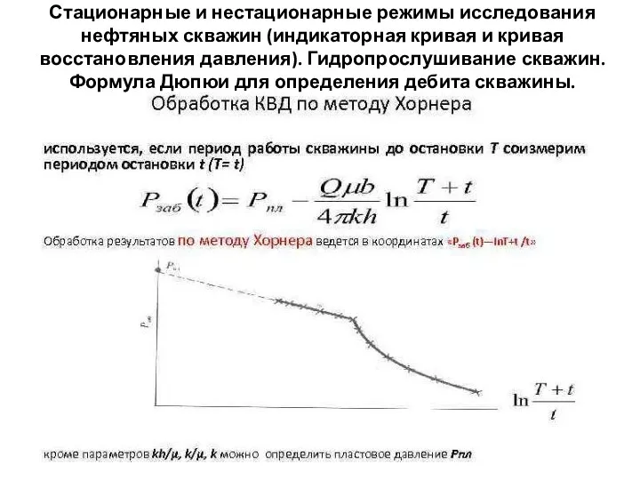 Стационарные и нестационарные режимы исследования нефтяных скважин (индикаторная кривая и кривая