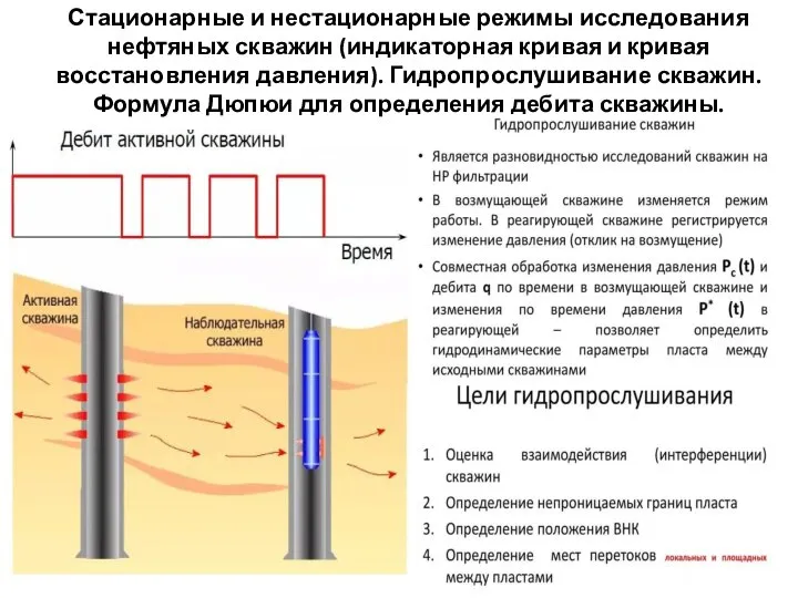 Стационарные и нестационарные режимы исследования нефтяных скважин (индикаторная кривая и кривая