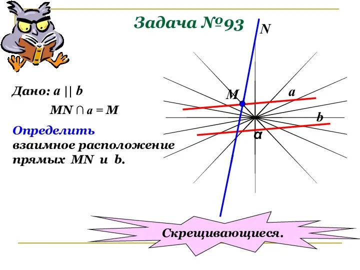 Задача №93 α a b М N Дано: a || b