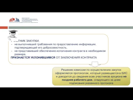 УЧАСТНИК ЗАКУПКИ, не выполнивший требования по предоставлению информации, подтверждающей его добросовестность,