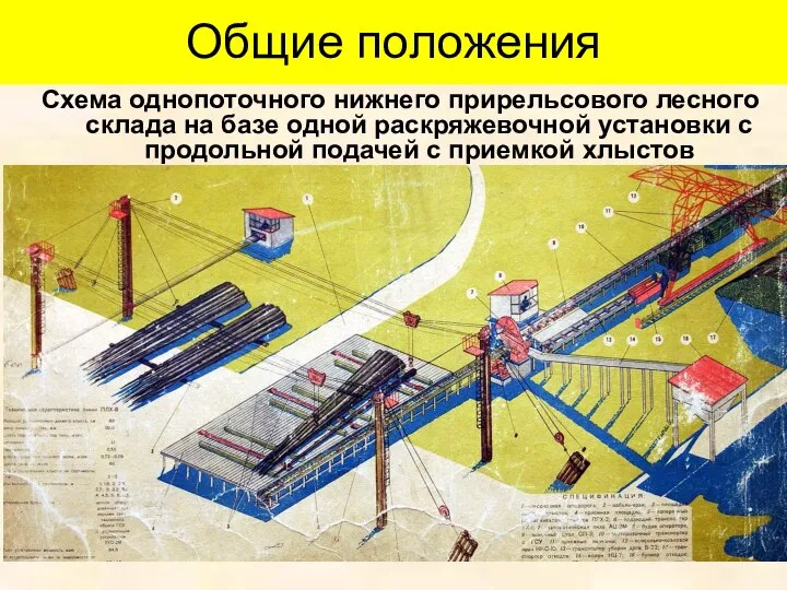 Общие положения Схема однопоточного нижнего прирельсового лесного склада на базе одной