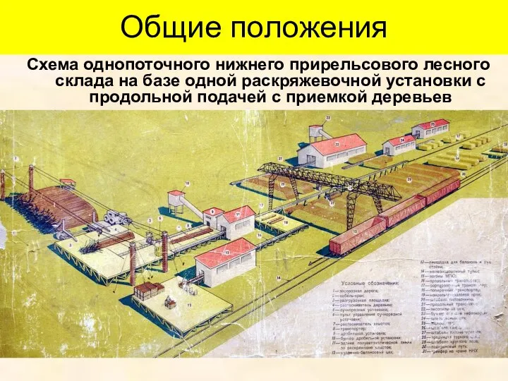 Общие положения Схема однопоточного нижнего прирельсового лесного склада на базе одной