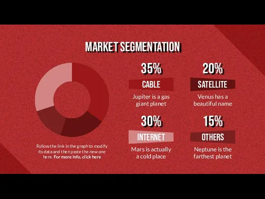 MARKET SEGMENTATION SATELLITE Venus has a beautiful name 20% INTERNET Mars