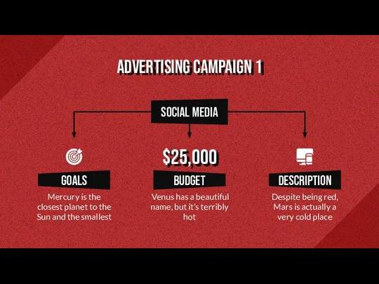 ADVERTISING CAMPAIGN 1 Social media GOALS Mercury is the closest planet