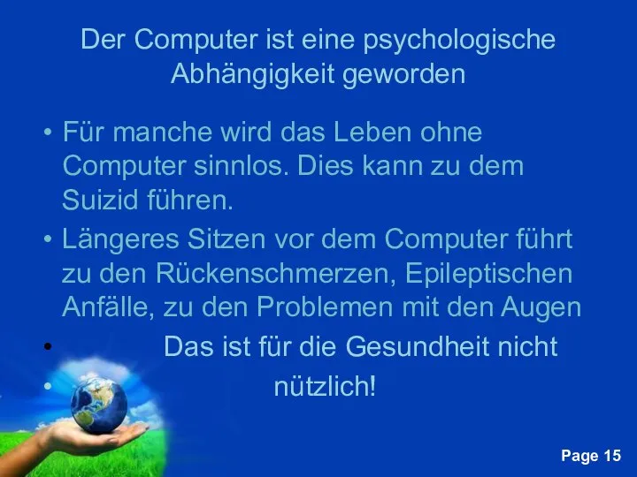 Der Computer ist eine psychologische Abhängigkeit geworden Für manche wird das