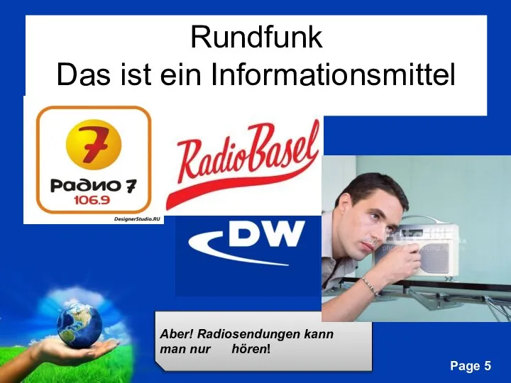 Rundfunk Das ist ein Informationsmittel Deutsche Welle – это единственный глобальный