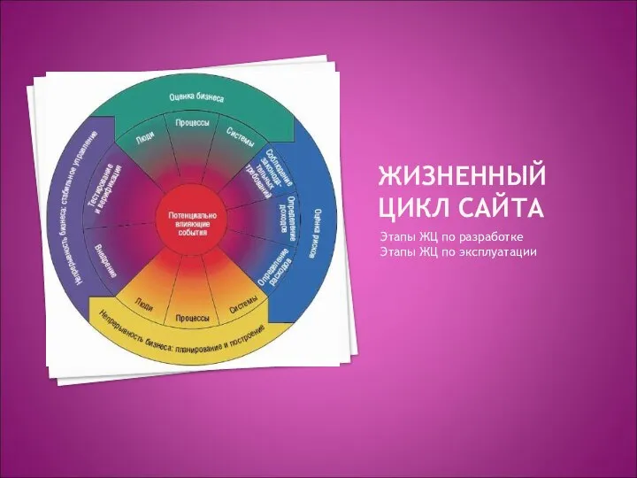 ЖИЗНЕННЫЙ ЦИКЛ САЙТА Этапы ЖЦ по разработке Этапы ЖЦ по эксплуатации