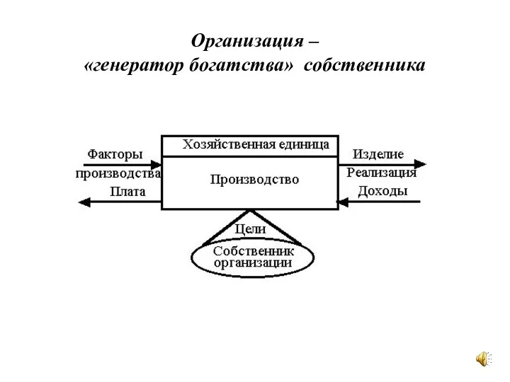 Организация – «генератор богатства» собственника