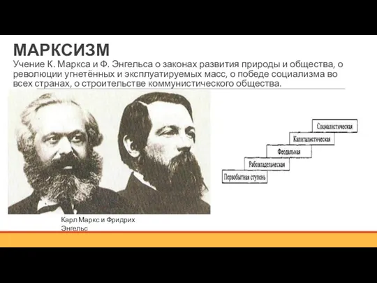 МАРКСИЗМ Учение К. Маркса и Ф. Энгельса о законах развития природы